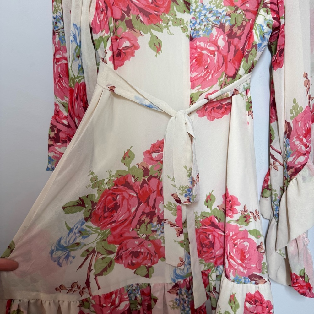 Betsey Johnson Bambi floral boho bohemian hippie flowy dress coquette girl sz 12 - Picture 7 of 14